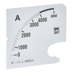 Шкала сменная для амперметра IEK Э47 4000/5А класс точности 1.5, 96 х 96 мм [IPA20D-SC-4000]
