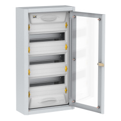 Корпус металлический IEK TITAN 5 ЩРн-36, прозрачная дверь, IP31, УХЛ3, серый [MKM16-N-036-31-Z-U]