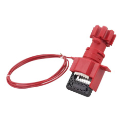 Блокиратор универсальный со стальным тросом в ПВХ-оболочке малый, длина троса 2.4 м, Ø троса 3.2 мм, красный [gwrF33X]