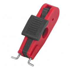 Блокиратор полюсных автоматов, нейлон и сталь, зажим наружу, ширина зажима 19.2 мм, желтый [gwrD35]