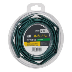 Термоусаживаемая трубка IEK ТТУ нг-LS 3/1.5, зеленая, 2 м [UDR12-003-D15-002-K06-T]