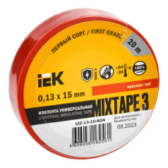 Изолента IEK MIXTAPE 3, 0.13 х 15 мм, красная, 20 м [UIZ-13-10-K04]