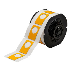 Этикетки Brady B30EP-168-593-YL под кнопку, полиэстер, 30.48 х 48.26 мм, Ø 22.5 мм, желтые, 180 шт [gws118063]