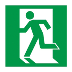 Самоклеящаяся этикетка IEK 50х50 мм, Выход здесь (левосторонний) [YPC30-50VZ-LSTR]