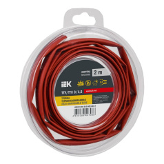 Термоусаживаемая трубка IEK ТТУ нг-LS 3/1.5, красная, 2 м [UDR12-003-D15-002-K04-T]