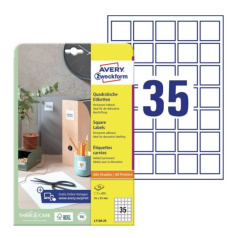 Этикетки для матричного кодирования Avery Zweckform, белые, 35 х 35 мм, 35 этикеток на листе А4 (25 листов) [L7120-25]
