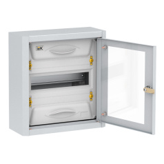 Корпус металлический IEK TITAN 5 ЩРн-12, прозрачная дверь, IP31, УХЛ3, серый [MKM16-N-012-31-Z-U]