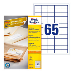 Эко-этикетки Avery Zweckform, белые, 38 x 21.2 мм, 65 этикеток на листе А4 (100 листов) [LR3666]