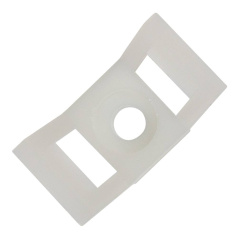 Площадка для крепления стяжки Rexant ПС-2 с монтажным отверстием, 29x15 мм, белая (100 шт) [07-2104]
