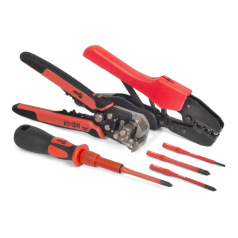 Универсальный набор КВТ UNI для резки, снятия изоляции, опрессовки и монтажа проводов [79758]
