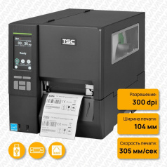 Термотрансферный принтер TSC MH341T, 300 dpi, USB, Ethernet, Wi-Fi READY, Touch LCD [MH341T-A001-0302]