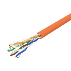Кабель витая пара U/UTP Rexant, cat 5e, 4PR, 24AWG, внутренний, оранжевый, 305 м [01-0049]