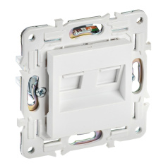 Розетка компьютерная двойная RJ45 IEK SKANDY кат. 6 SK-K04W арктический белый [SK-K20-2-K01]