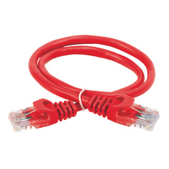 Коммутационный шнур (патч-корд) ITK категория 5E, UTP, 1 м, красный [PC04-C5EU-1M]