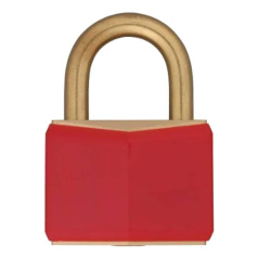 Замки латунные Brady, латунные дужки, 21.2 мм, Ø 6.5 мм, красные, 12 шт [gws51354]