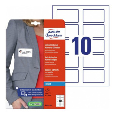 Самоклеящиеся бейджи Avery Zweckform, 80 х 50 мм, белые (20 листов) [J4785-20]