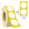 Термотрансферные этикетки ПЛГ Ø 20 мм, белые (5000 шт в рулоне)