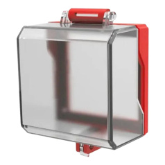 Блокиратор розеток и переключателей большой, поликарбонат, 158х98х64 мм, прозрачный, красный [gwrD64]