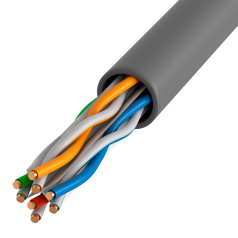 Кабель витая пара ITK U/UTP, категория 6, 4x2х23AWG, LSZH нг(А)-HF, серый[LC1-C604-121]