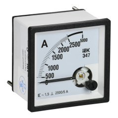 Амперметр IEK Э47 2500/5А класс точности 1.5, 72 х 72 мм [IPA10-6-2500-E]