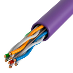 Кабель витая пара ITK U/UTP, категория 6, 4х2х23AWG, LSZH нг(А)-HF, фиолетовый, 305 м [LC1-C604-126]