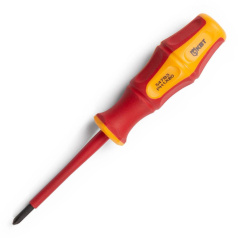 Диэлектрическая отвертка крестовая PH1 х 80 КВТ ПРОФИ [78611]