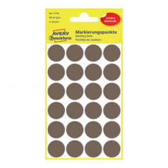 Этикетки-точки Avery Zweckform Ø 18 мм, серо-коричневые (96 шт) [3116]
