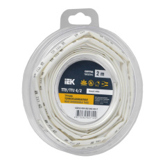 Термоусаживаемая трубка IEK ТТУ нг-LS 4/2, белая, 2 м [UDR12-004-002-002-K01-T]