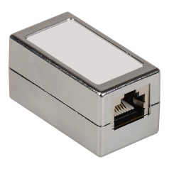 Проходной адаптер ITK категория  6 FTP тип RJ45-RJ45, серый [CS70-1C06F]