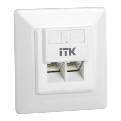 Внутренняя информационная розетка RJ45 ITK кат. 6 UTP 2 порта [CS2-1C06U-2-1]