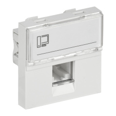 Розетка компьютерная RJ45 IEK PRIMER РКИ-20-00-П-6 UTP кат. 6 (2 модуля) белая [PR-KK40D-RI-0-2-1C06U-K01]