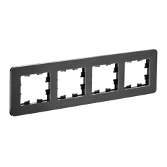 Рамка 4-местная IEK BRITE РУ-4-1-Бр металл черный RE AL [BR-M42-M-21-K02]