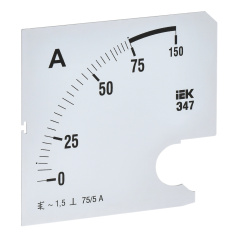 Шкала сменная для амперметра IEK Э47 75/5А класс точности 1.5, 96 х 96 мм [IPA20D-SC-0075]