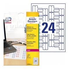 Этикетки для проводов Avery Zweckform, 60 x 40 мм, белые (20 листов) [L7950-20]