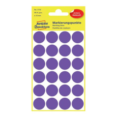Этикетки-точки Avery Zweckform Ø 18 мм, фиолетовые (96 шт) [3118]