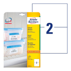 Морозостойкие этикетки Avery Zweckform, белые, 210 x 148 мм, 2 этикетки на листе А4 (25 листов) [L7974-25]