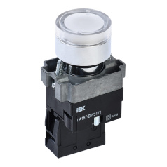 Кнопка управления с подсветкой IEK LA167-BW3171 Ø 22 мм, RC 1NO, белая [BBT20-BW3171-1-12-67-K01]