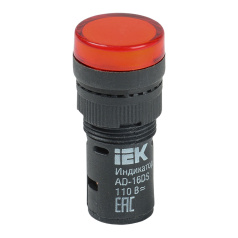 Лампа сигнальная светодиодная, красная IEK AD16DS (LED) 110В [BLS10-ADDS-110-K04-16]