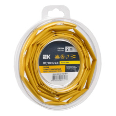 Термоусаживаемая трубка IEK ТТУ нг-LS 5/2.5, желтая, 2 м [UDR12-005-D25-002-K05-T]
