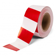 Лента оградительная Fortisflex ЛО 35-50, красно-белая, 50 мм х 0.035 мм х 200 м [81981]