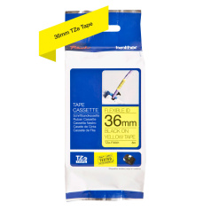 Картридж Brother TZe-FX661, 36 мм, черный на желтом [TZeFX661]