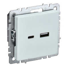 Розетка USB IEK BRITE A+C 18Вт РЮ11-1-БрЖ жемчуг [BR-U22-018-K36]