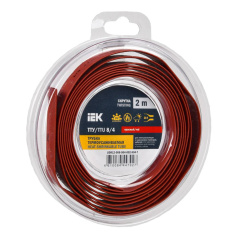 Термоусаживаемая трубка IEK ТТУ нг-LS 8/4, красная, 2 м [UDR12-008-004-002-K04-T]