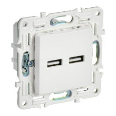 Розетка USB IEK SKANDY A+A 3,1А SK-R15W арктический белый [SK-U21-D31-K01]