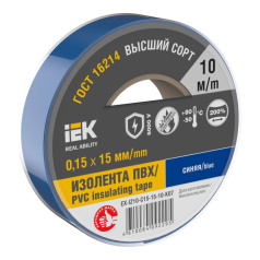 Изолента IEK MIXTAPE 7, 0.15 х 15 мм, синяя, 20 м [EX-IZ10-C15-15-20-K07]