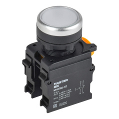 Кнопка с фиксацией IEK MASTER Ø 22 мм, 1NO+1NC, белая [MI-BT60-11T-3-21-K01]