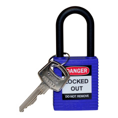 Замки нейлоновые Brady, пластиковые дужки, 38 мм, Ø 6.4 мм, синие, 6 шт [gws813593]