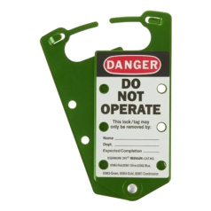 Множители замковые алюминиевые Brady с этикетками «DANGER DO NOT OPERATE», «Only the individual(s) who...», зеленый, 5 шт [gws65973]