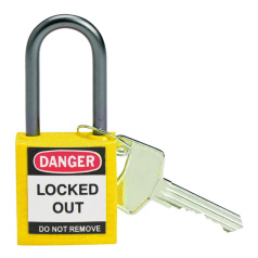 Замки нейлоновые компактные Brady, алюминиевые дужки, 38 мм, Ø 4.7 мм, желтый, 6 шт [gws814127]