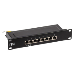 Патч-панель ITK 1U категория 6 STP, 8 портов 10" Dual IDC [PP08-1UC06S-D05-10]
